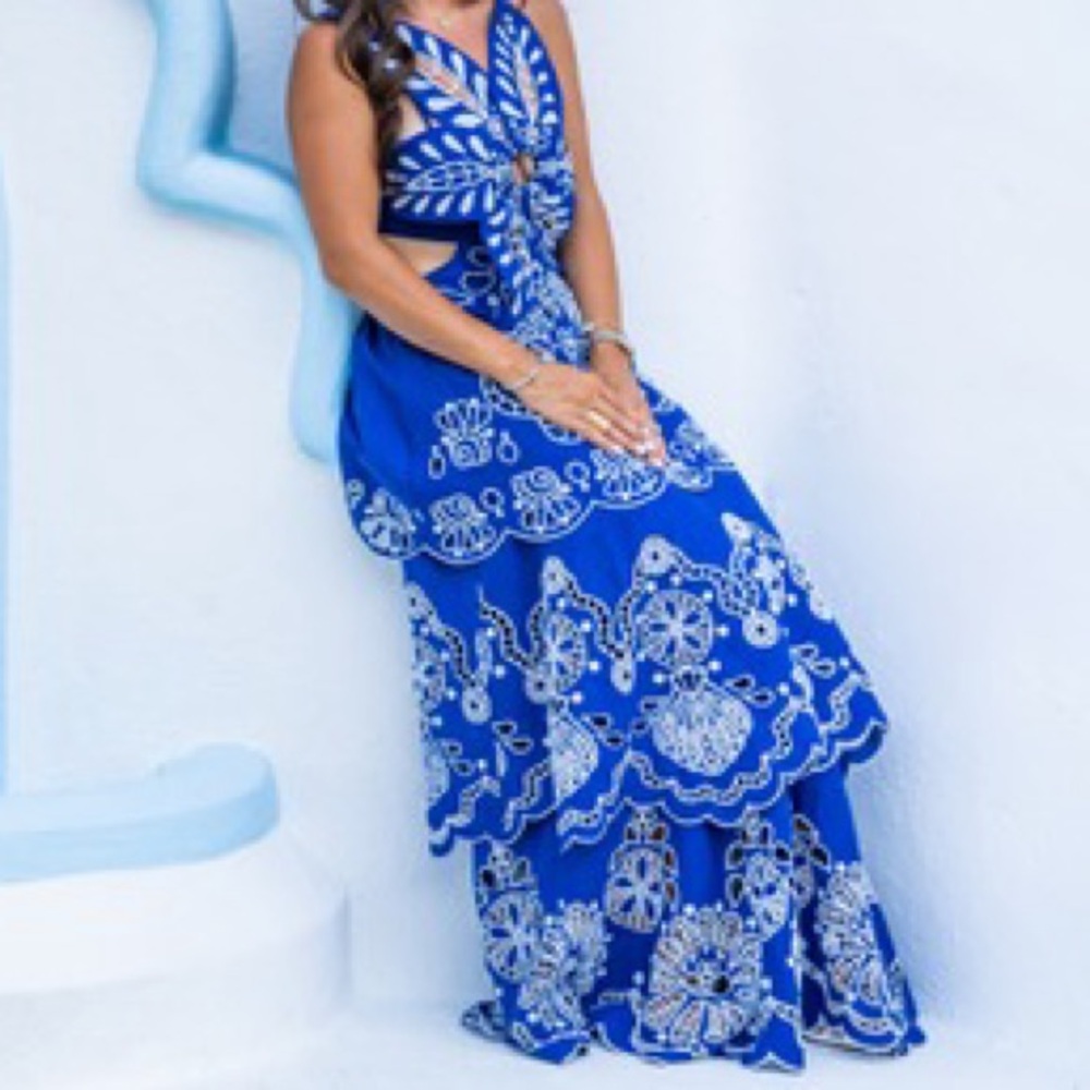 Farm Rio dress 💙🤍 this season! Stunning dress!! New -Worn once in Greece